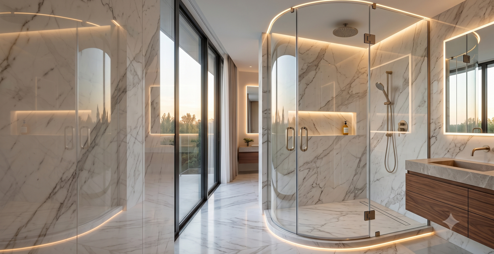 Curved Glass Shower Enclosures