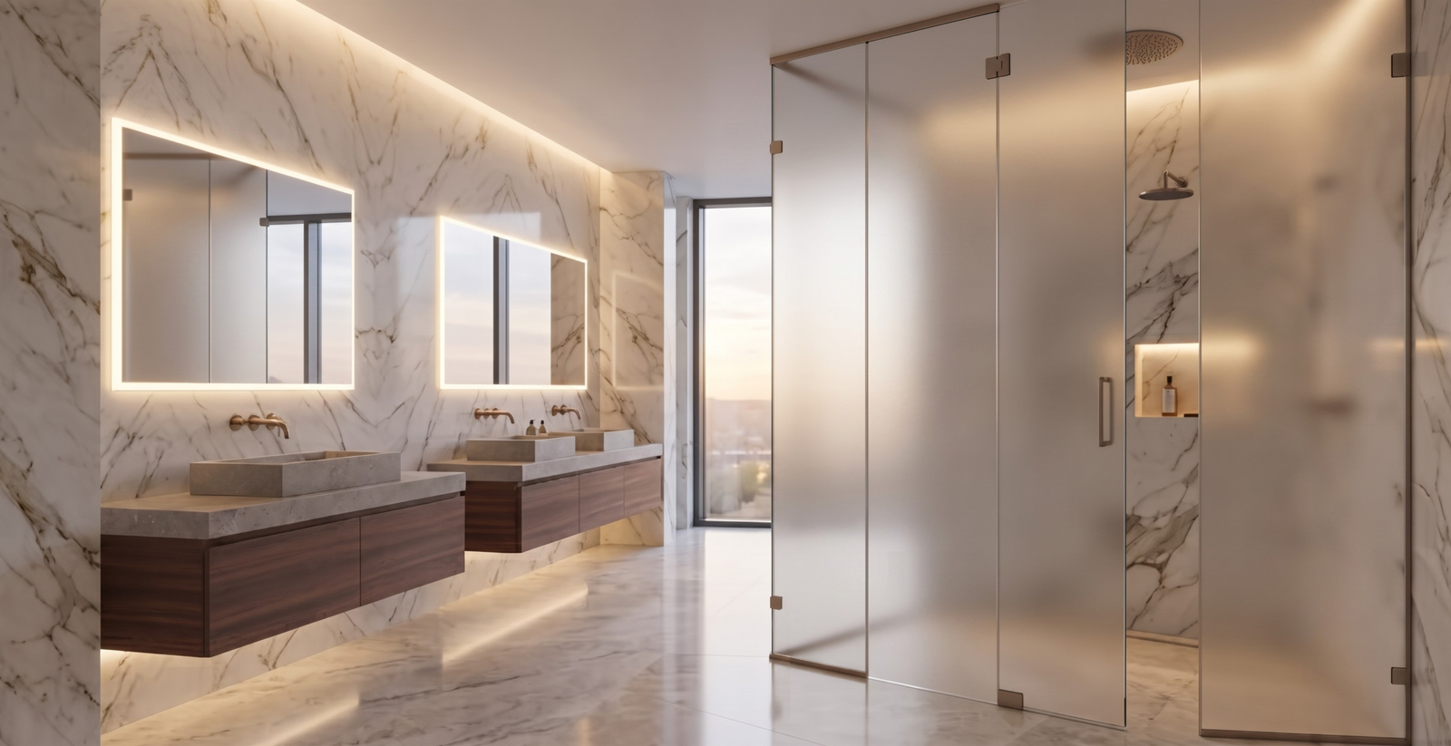 Frosted Glass Shower Enclosures