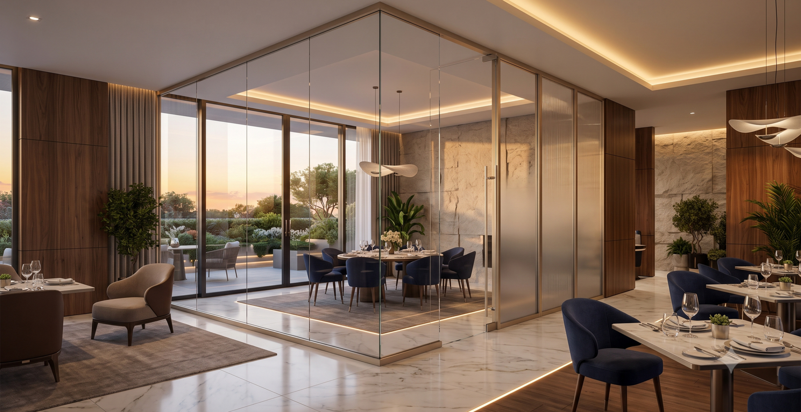Hotel & Restaurant Glass Partitions