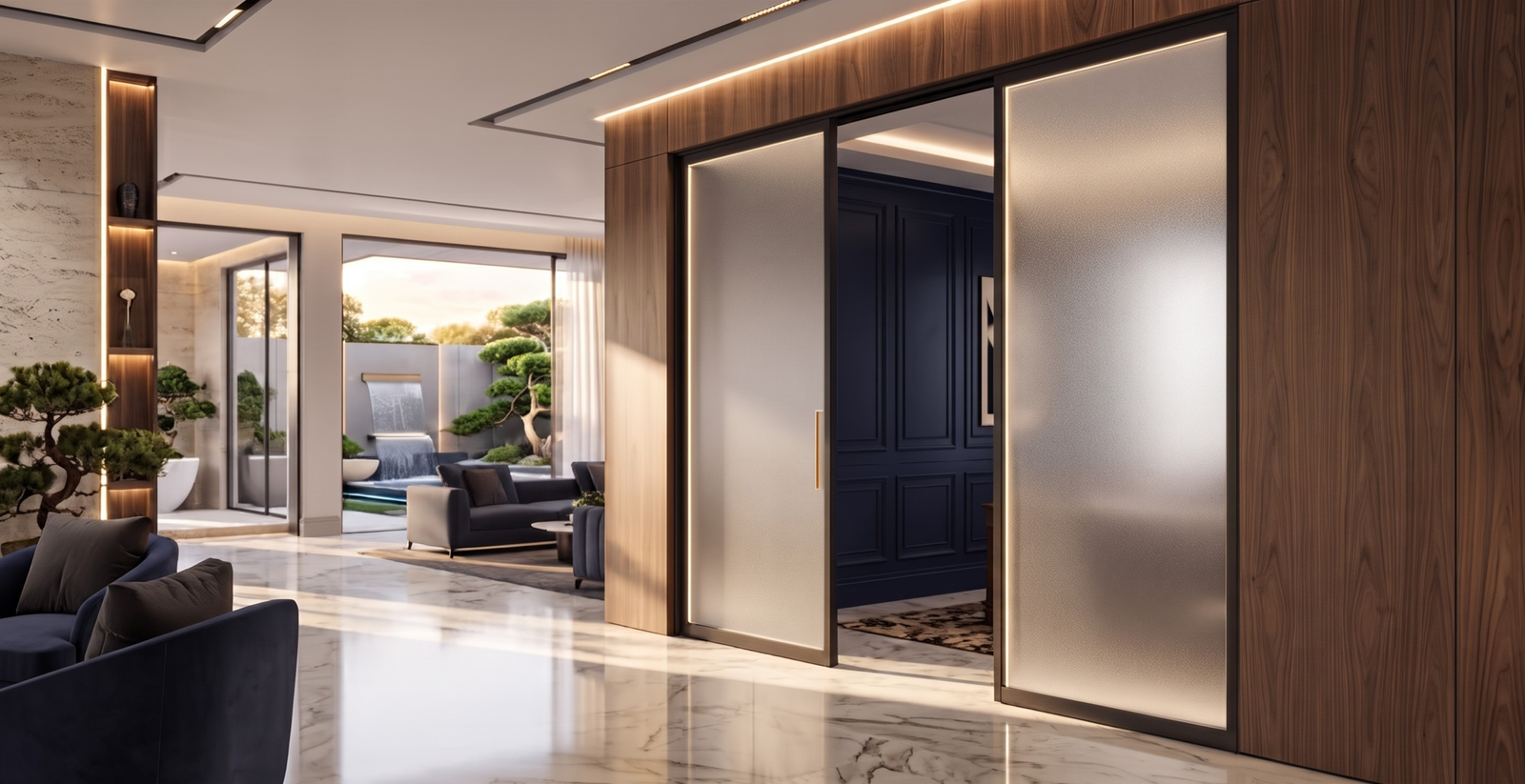 Frosted / Decorative Sliding Glass Doors